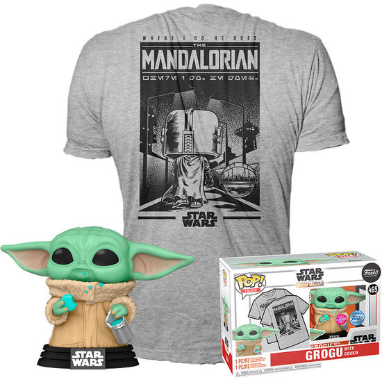 SET FIGURA POP & TEE STAR WARS MANDALORIAN GROGU EXCLUSIVE image 0