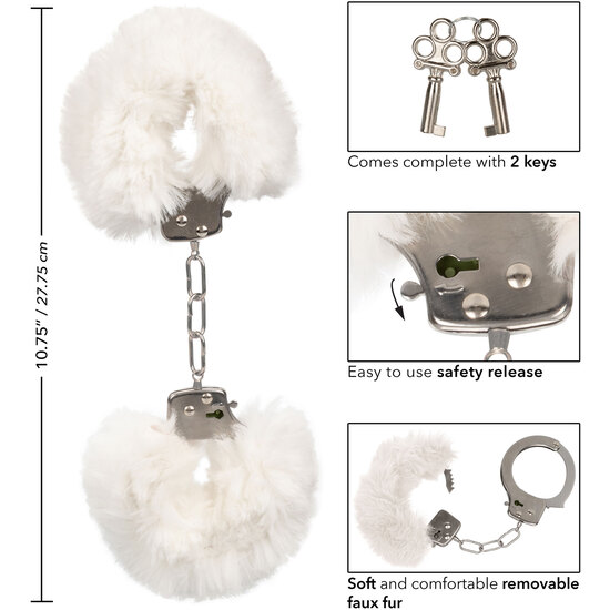 CALEXOTICS - ULTRA FLUFFY FURRY CUFFS - WHITE image 2