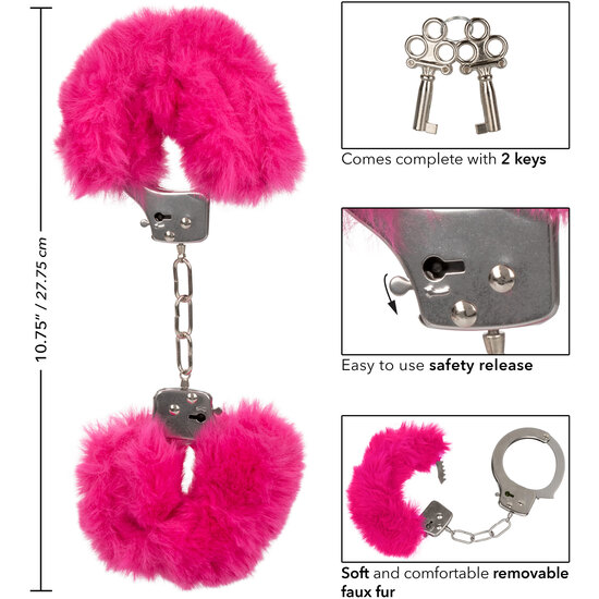 CALEXOTICS - ULTRA FLUFFY FURRY CUFFS - PINK image 2