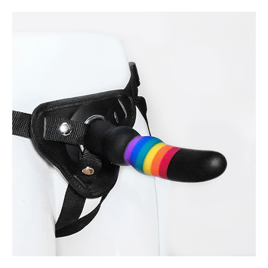 COLOURFUL LOVE STRAP ON SOLID DILDO image 2