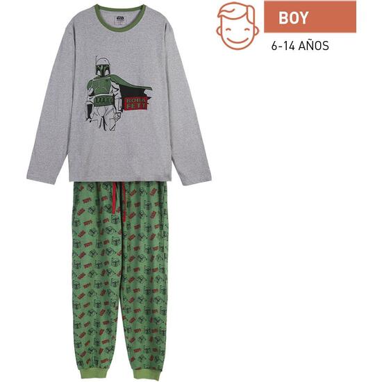 PIJAMA LARGO SINGLE JERSEY BOBA FETT DARK GREEN image 0