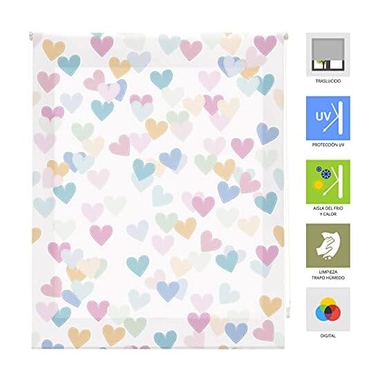 ESTOR ENROLLABLE DIGITAL TRASL. 28MM INFANTIL AMZ-F-HEARTS image 2