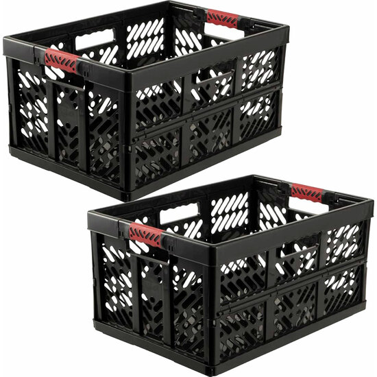 KEEEPER 2X ROBUSTAS CAJAS PLEGABLES CON MANGOS SUAVES, 54 X 37 X 28 CM, 45 L, BEN, GRIS GRAFITO image 0