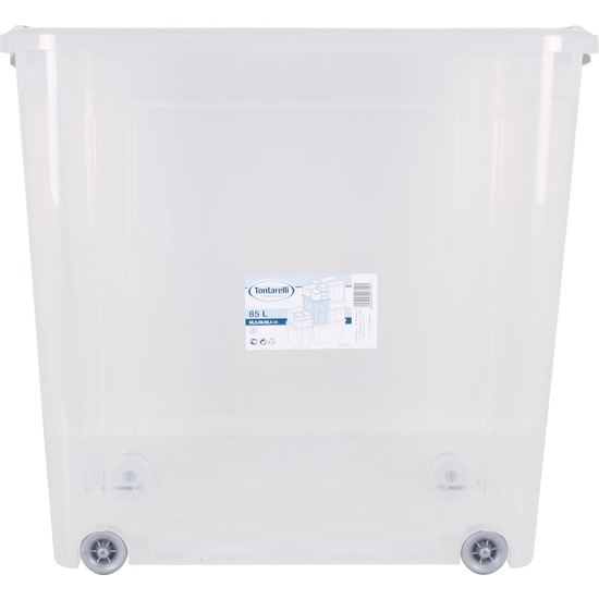 COMBI BOX 85 L W/CLIPS LID AND WHEELS TRANS. image 1