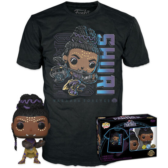 SET FIGURA POP & TEE MARVEL BLACK PANTHER SHURY EXCLUSIVE image 0