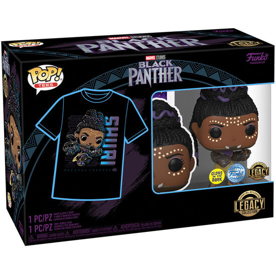 SET FIGURA POP & TEE MARVEL BLACK PANTHER SHURY EXCLUSIVE image 1