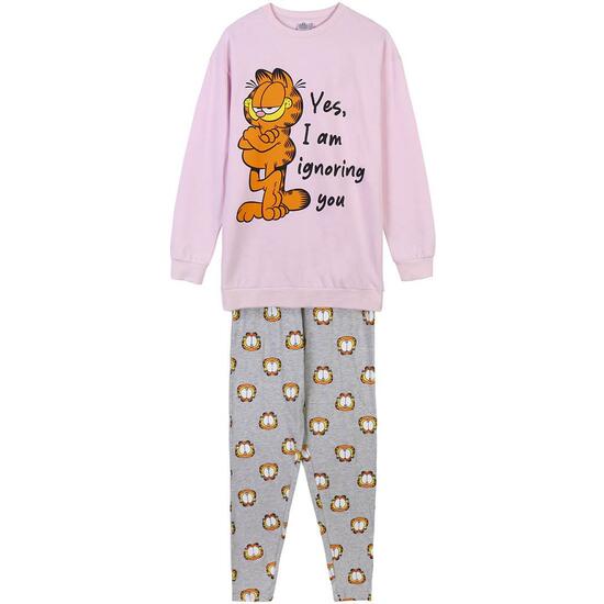 PIJAMA LARGO COTTON BRUSHED GARFIELD LIGHT PINK image 0