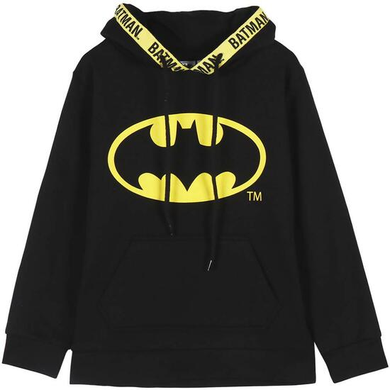SUDADERA CON CAPUCHA COTTON BRUSHED BATMAN BLACK image 0