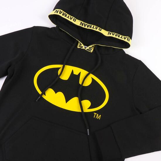 SUDADERA CON CAPUCHA COTTON BRUSHED BATMAN BLACK image 2
