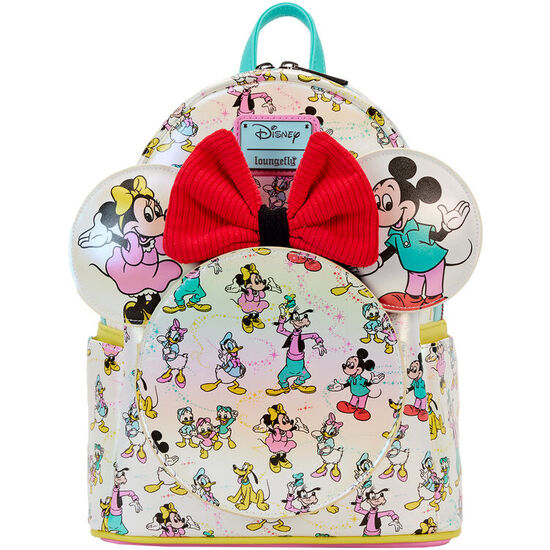 MOCHILA + DIADEMA OREJAS MICKEY &#38; FRIENDS CLASSIC DISNEY 100 LOUNGEFLY 26CM image 0