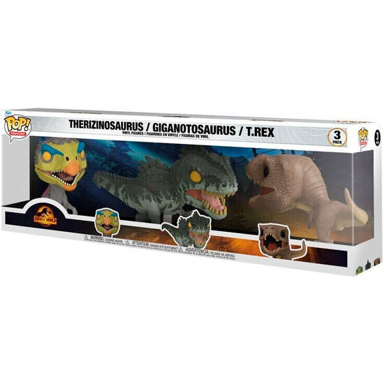 BLISTER 3 FIGURAS POP JURASSIC WORLD image 0