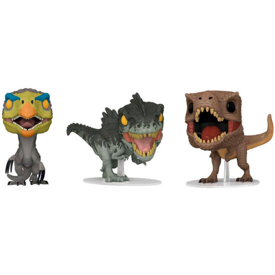 BLISTER 3 FIGURAS POP JURASSIC WORLD image 1