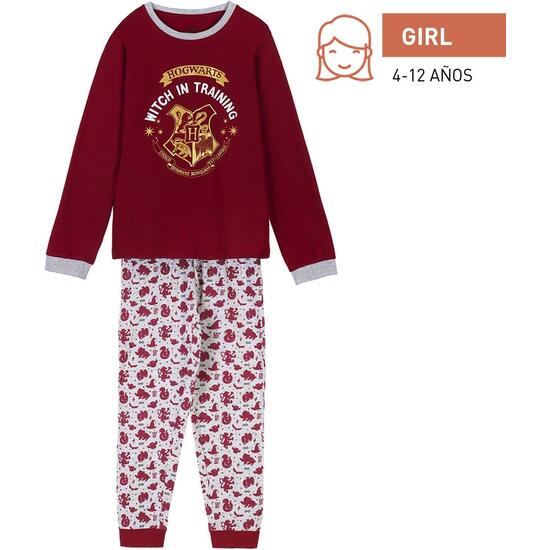 PIJAMA LARGO SINGLE JERSEY HARRY POTTER DARK RED image 0
