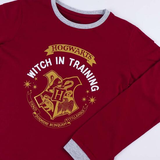 PIJAMA LARGO SINGLE JERSEY HARRY POTTER DARK RED image 2