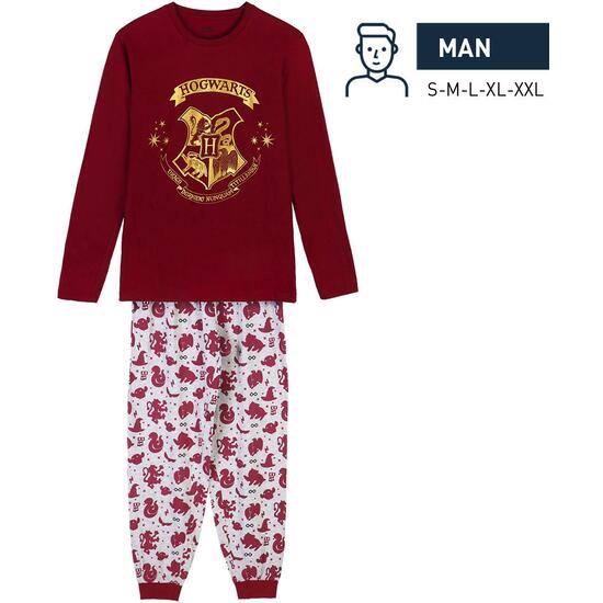 PIJAMA LARGO SINGLE JERSEY HARRY POTTER DARK RED image 0