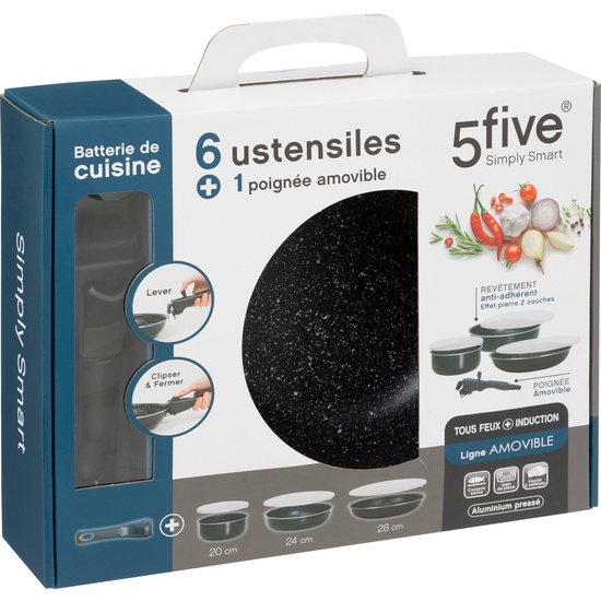 BATERÍA DE COCINA CON UTENSILIO EXTRAÍBLE EN ALUMINIO PRENSADO image 8