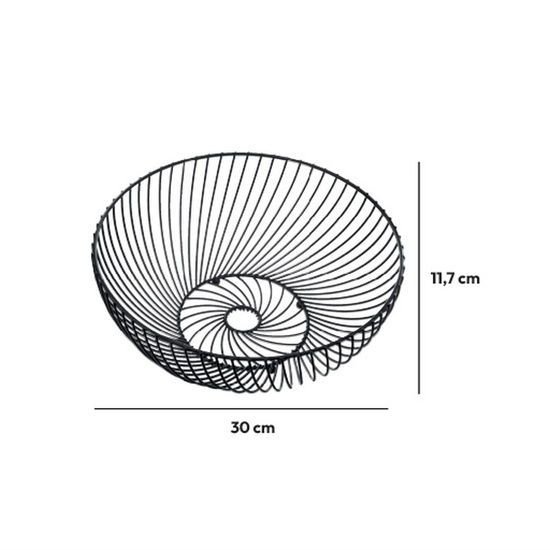 CESTA DE METAL TRENZADO 30 CM NEGRO image 1