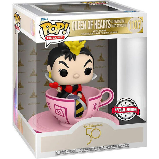 FIGURA POP WALT DISNEY WORLD 50TH QUEEN OF HEARTS AT MAD TEA PARTY EXCLUSIVE image 0