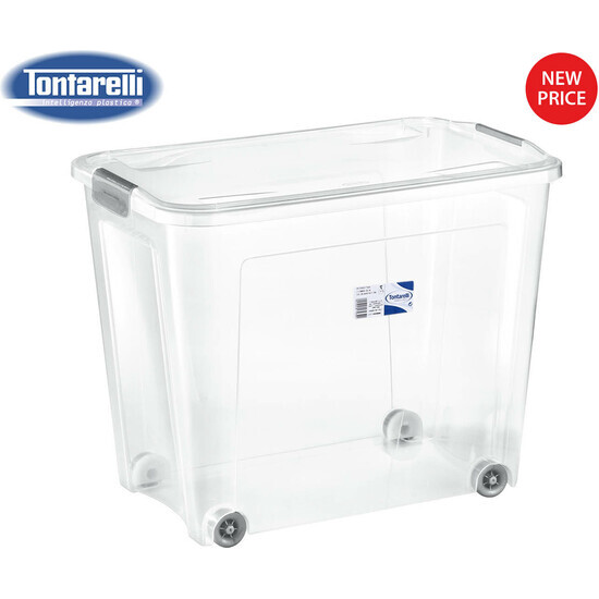 COMBI BOX 67 L W/LID W/CLIPS AND WHEELS TRANS. image 0