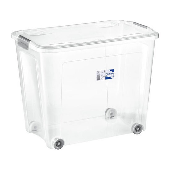 COMBI BOX 67 L W/LID W/CLIPS AND WHEELS TRANS. image 1