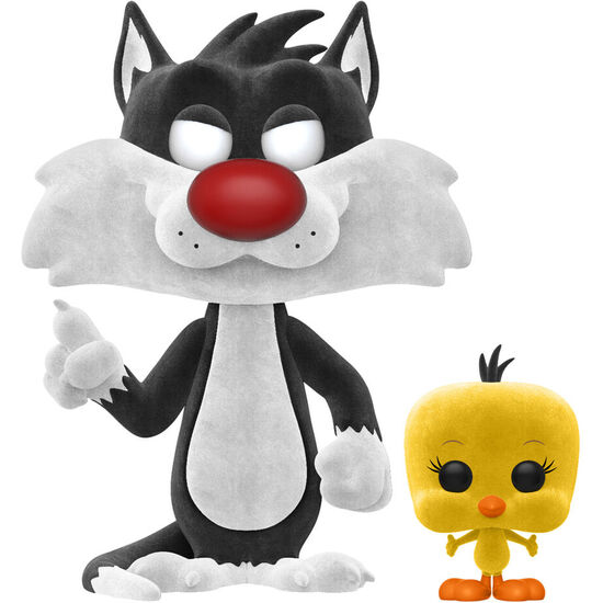 SET FIGURA POP & TEE LOONEY TUNES SYLVESTRE AND TWEETY FLOCKED EXCLUSIVE image 2