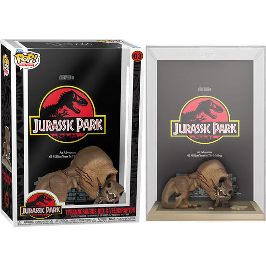 FIGURA POP MOVIE POSTER JURASSIC PARK TYRANNOSAURUS REX AND VELOCIRAPTOR image 0