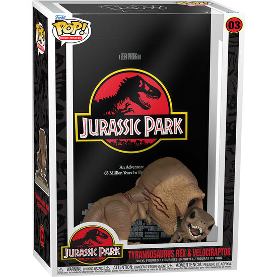 FIGURA POP MOVIE POSTER JURASSIC PARK TYRANNOSAURUS REX AND VELOCIRAPTOR image 2