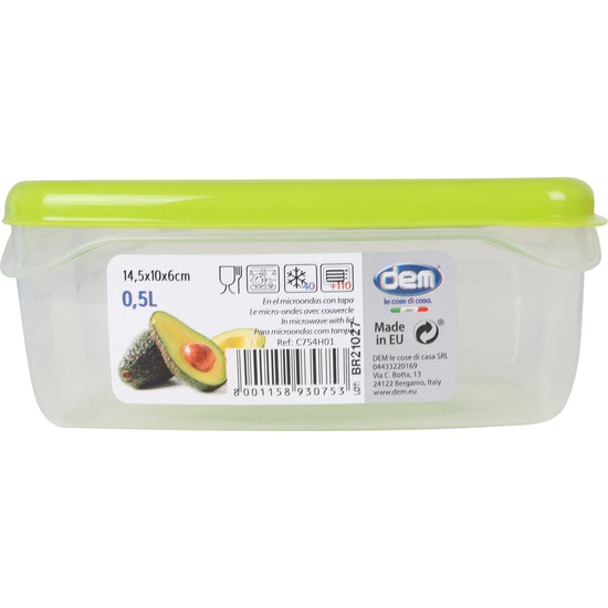 HERMETIC 0.5L MICROWAVE CONTAINER RECT. image 1