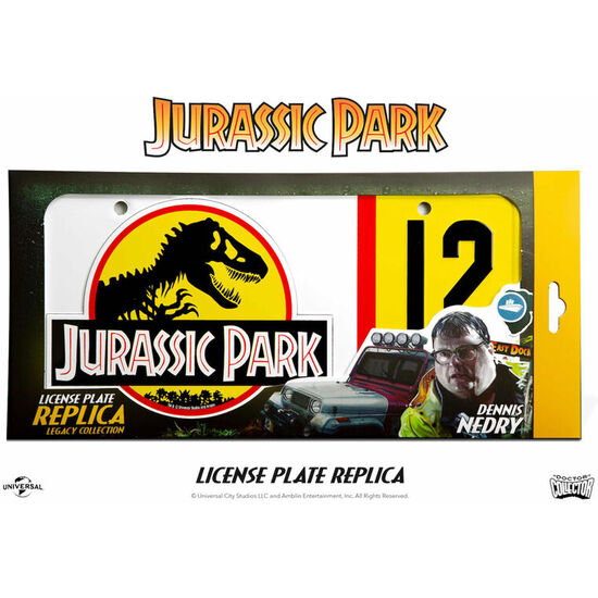 REPLICA MATRICULA DENNIS NEDRY JURASSIC PARK image 0