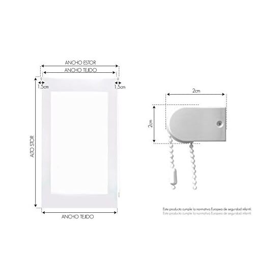 ESTOR ENROLLABLE DIGITAL WEB ESTANDAR TRASLUCIDO DISEÑO S-MOTAS BLANCO CELESTE image 1