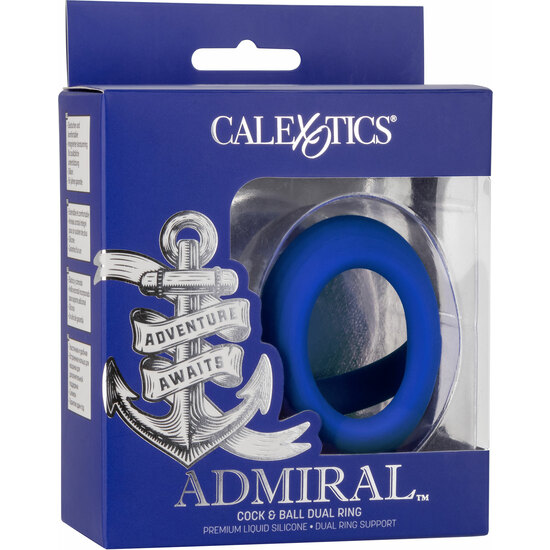 ADMIRAL COCK BALL DUAL RING - BLUE image 1