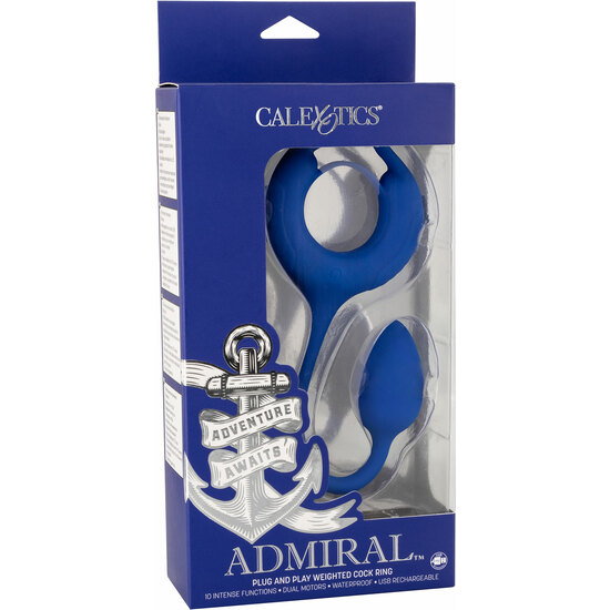 ADMIRAL WEIGHTED COCK RING - BLUE image 1