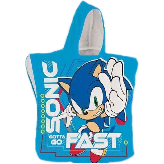 PONCHO TOALLA SONIC THE HEDGEHOG MICROFIBRA image 0