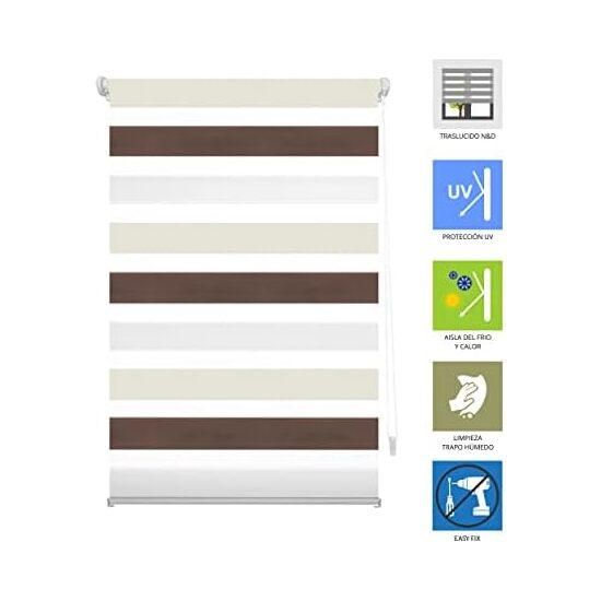ESTOR ENROLLABLE INDUS TRI 509 MARRON-CREMA 130X180 image 4