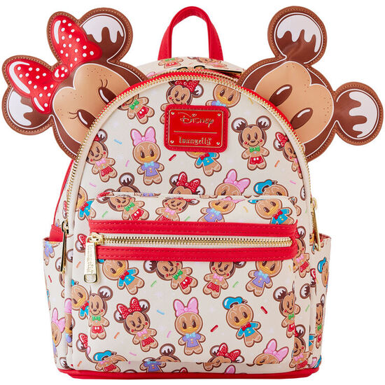 MOCHILA + DIADEMA OREJAS GINGERBREAD COOKIE MICKEY &#38; FRIENDS DISNEY LOUNGEFLY 26CM image 0