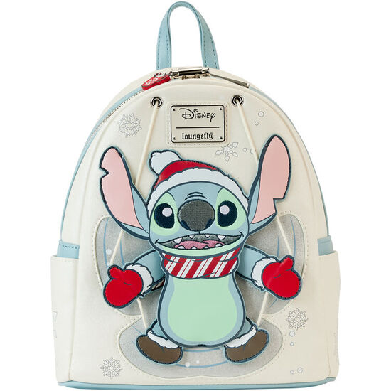 MOCHILA GLITTER HOLIDAY SNOW ANGEL STITCH DISNEY LOUNGEFLY 26CM image 1