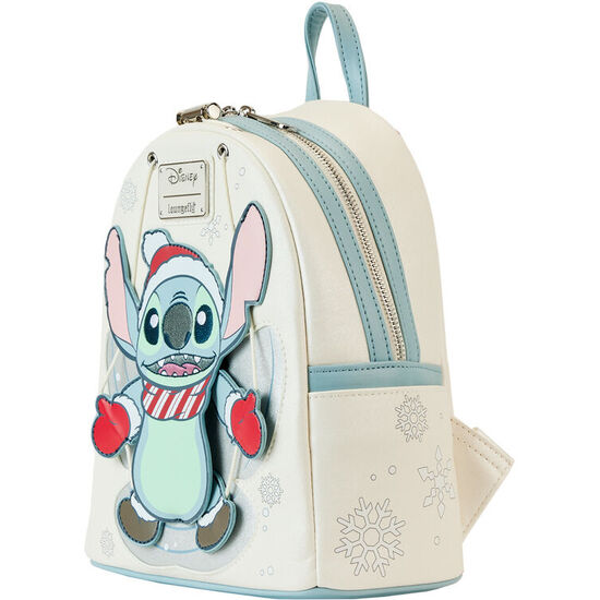 MOCHILA GLITTER HOLIDAY SNOW ANGEL STITCH DISNEY LOUNGEFLY 26CM image 2