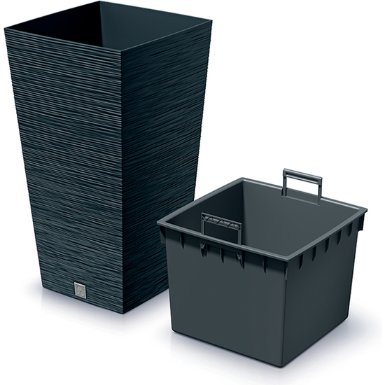 MACETERO COLOR ANTRACITA, CON DEPÓSITO, COLECCIÓN FURU, DE 39,5 X 39,5 X 75,5 CM, CAPACIDAD DE 37 L. image 2