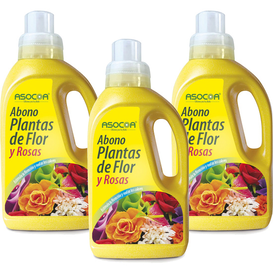 3X ABONO LIQUIDO PARA ROSAS Y PLANTAS CON FLOR 1 LITRO image 0