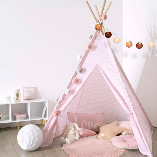TIPI INFANTIL ROSA + GUIRNALDA LED "SAFARI" WELL HOME image 3