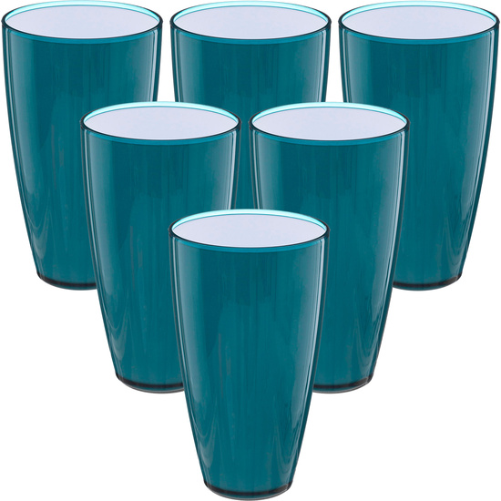 JUEGO DE 6 VASOS AZULES WELLHOME. image 0