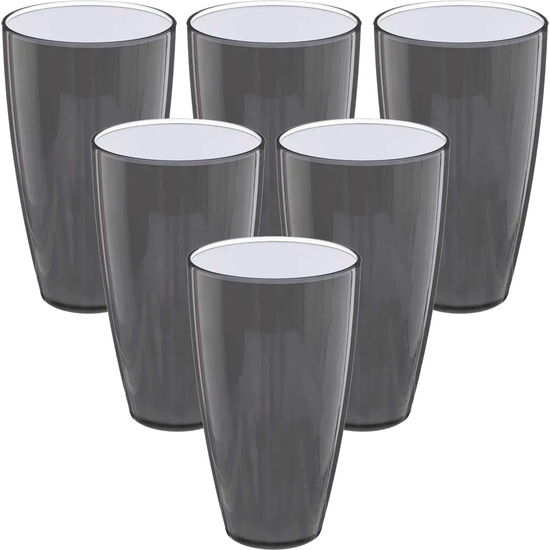 JUEGO DE 6 VASOS GRIS WELLHOME. image 0