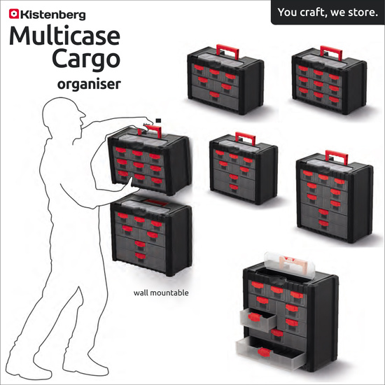 ORGANIZADOR CERRADO DE HERRAMIENTAS KISTENBERG MULTICASE CARGO ORGANISER 20X40X39,2 image 1