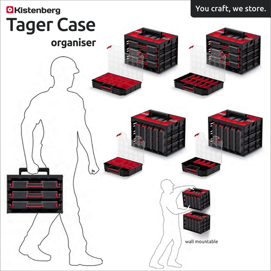 ORGANIZADOR DE HERRAMIENTAS KISTENBERG 30 TAGER CASE ORGANISER 29X41,5X29,5 image 1