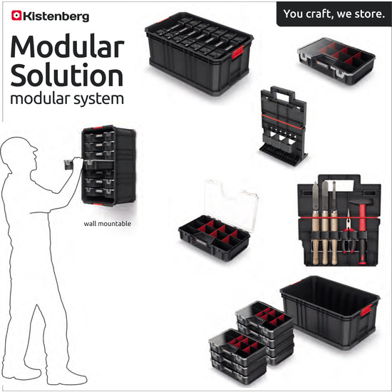 CESTA DE HERRAMIENTAS MODULAR KISTENBERG TOOLBOX 20R MODULAR SOLUTION MODULAR SYSTEM 32,9X52X21 image 1