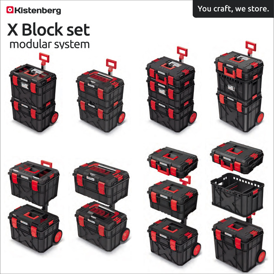 CAJA MODULAR DE HERRAMIENTAS CON RUEDAS KISTENBERG X BLOCK SET MODULAR SYSTEM 38X54,6X97 image 1