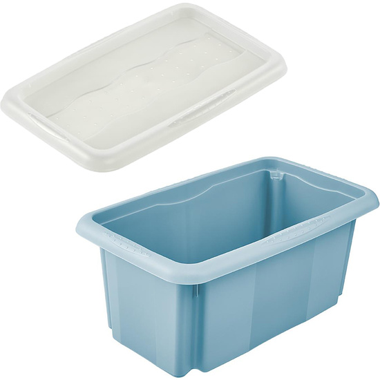 CAJA DE ALMACENAMIENTO CON TAPA 35 X 20,5 X 15, AZUL NÓRDICO image 0