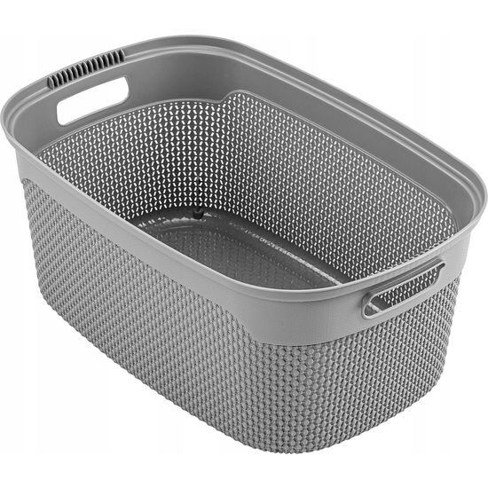 CESTA PARA LA COLADA 30 L. , COLECCIÓN MARTEN, ERGONÓMICA, ASAS SUAVES ANTIDESLIZANTES, VENTILADA, COLOR GRIS image 0