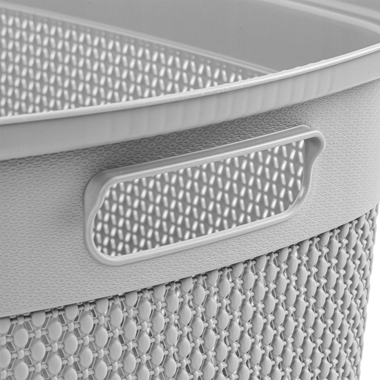 CESTA PARA LA COLADA 30 L. , COLECCIÓN MARTEN, ERGONÓMICA, ASAS SUAVES ANTIDESLIZANTES, VENTILADA, COLOR GRIS image 6