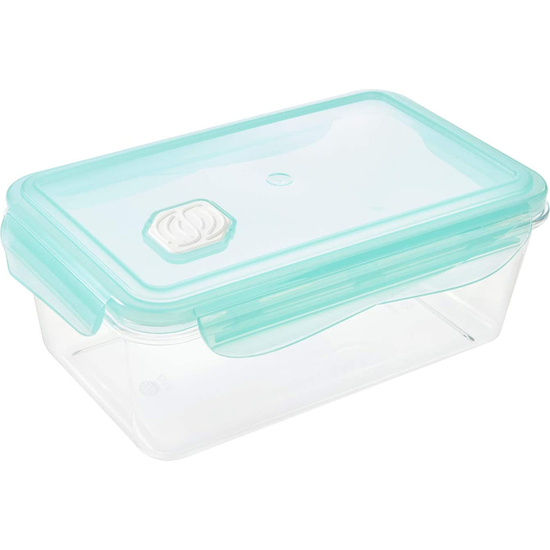 CAJA PARA ALIMENTOS FRESCOS CON CIERRE DE CLIC, 22,5 X 13,5 X 8,2 CM, 1,35 L, TINA TRITAN, AQUAMARINE (VERDE) image 1